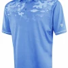 Island Green Junior Graded Mid Blue Camo Sub Print Polo Shirt