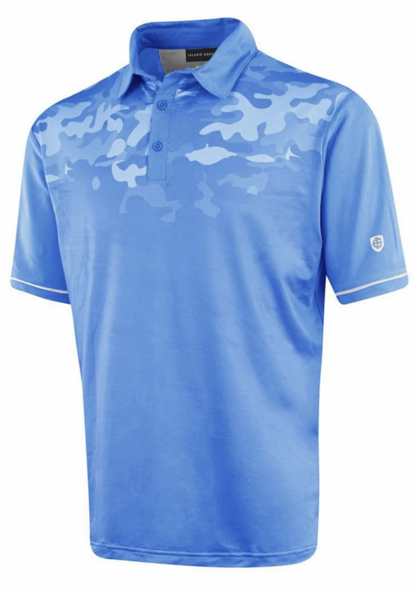 Island Green Junior Graded Mid Blue Camo Sub Print Polo Shirt 3 Island Green Junior Graded Mid Blue Camo Sub Print Polo Shirt