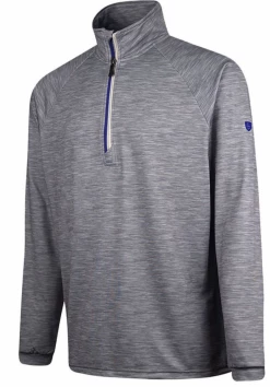 Island Green Igjtl 2119 1/4 Zip Raglan Sleeve Top Layer - Light Grey